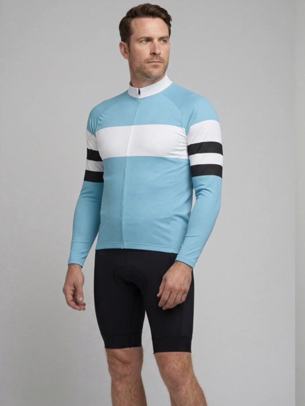 Men’s OCG The Bond Cycling Jacket Retro Blue White Biking Size M